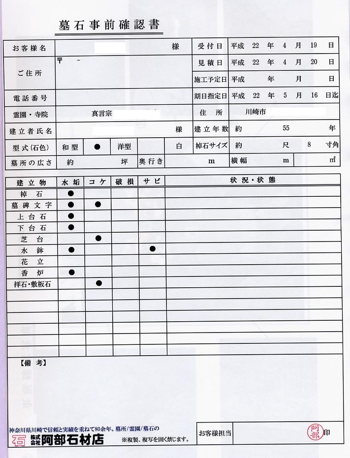 クリーニング明細